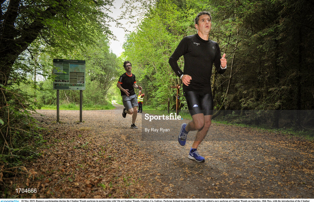 18 May 2019; Runners participating during the Clonbur Woods parkrun in partnership with Vhi at Clonbur Woods, Clonbur, Co. Galway. Parkrun Ireland in partnership with Vhi, added a new parkrun at Clonbur Woods on Saturday, 18th May, with the introduction of the Clonbur Woods parkrun in Clonbur, Co. Galway. Parkruns take place over a 5km course weekly, are free to enter and are open to all ages and abilities, providing a fun and safe environment to enjoy exercise. To register for a parkrun near you visit www.parkrun.ie. Photo by Ray Ryan/Sportsfile