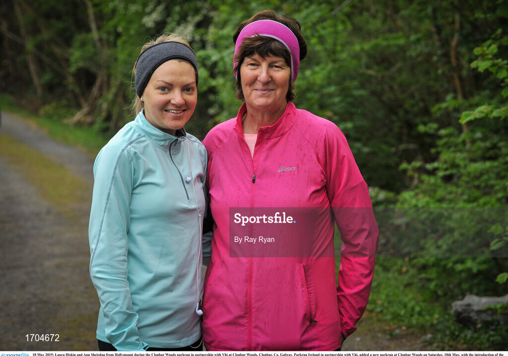 18 May 2019; Laura Diskin and Ann Sheirdan from Hollymount during the Clonbur Woods parkrun in partnership with Vhi at Clonbur Woods, Clonbur, Co. Galway. Parkrun Ireland in partnership with Vhi, added a new parkrun at Clonbur Woods on Saturday, 18th May, with the introduction of the Clonbur Woods parkrun in Clonbur, Co. Galway. Parkruns take place over a 5km course weekly, are free to enter and are open to all ages and abilities, providing a fun and safe environment to enjoy exercise. To register for a parkrun near you visit www.parkrun.ie. Photo by Ray Ryan/Sportsfile