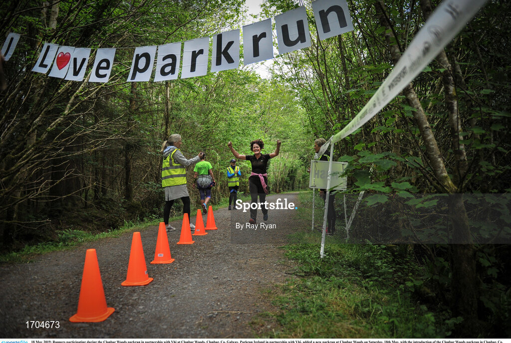 18 May 2019; Runners participating during the Clonbur Woods parkrun in partnership with Vhi at Clonbur Woods, Clonbur, Co. Galway. Parkrun Ireland in partnership with Vhi, added a new parkrun at Clonbur Woods on Saturday, 18th May, with the introduction of the Clonbur Woods parkrun in Clonbur, Co. Galway. Parkruns take place over a 5km course weekly, are free to enter and are open to all ages and abilities, providing a fun and safe environment to enjoy exercise. To register for a parkrun near you visit www.parkrun.ie. Photo by Ray Ryan/Sportsfile
