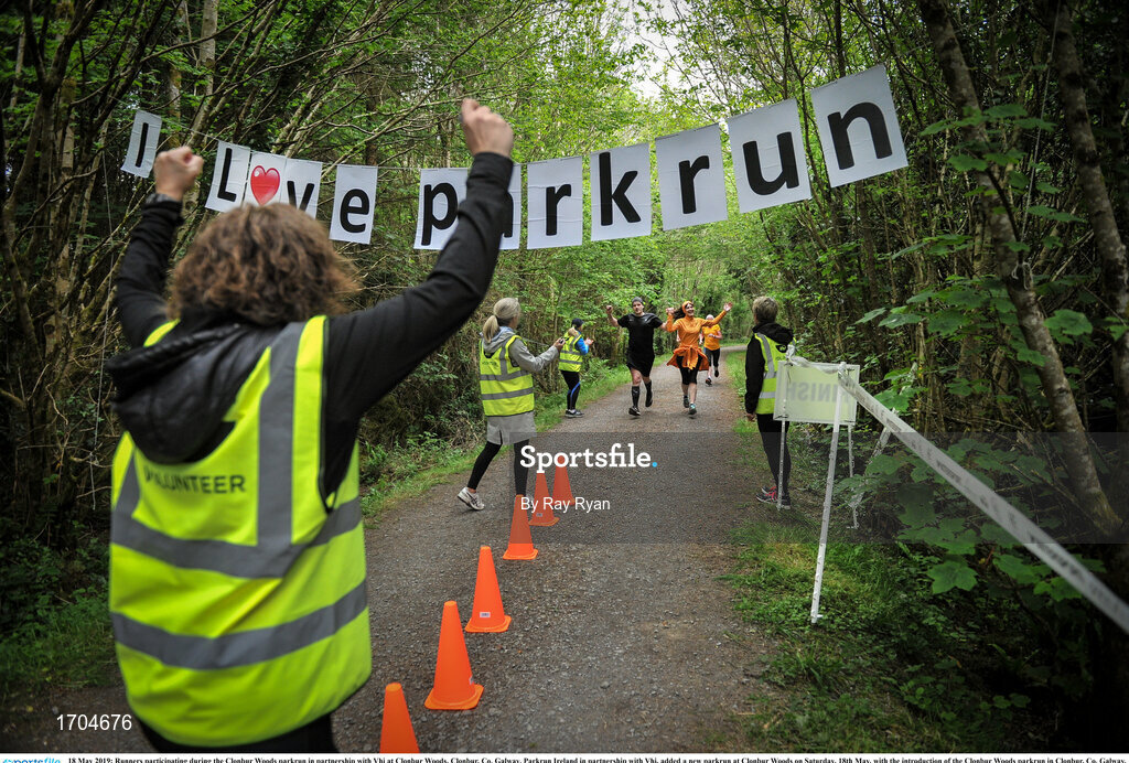 18 May 2019; Runners participating during the Clonbur Woods parkrun in partnership with Vhi at Clonbur Woods, Clonbur, Co. Galway. Parkrun Ireland in partnership with Vhi, added a new parkrun at Clonbur Woods on Saturday, 18th May, with the introduction of the Clonbur Woods parkrun in Clonbur, Co. Galway. Parkruns take place over a 5km course weekly, are free to enter and are open to all ages and abilities, providing a fun and safe environment to enjoy exercise. To register for a parkrun near you visit www.parkrun.ie. Photo by Ray Ryan/Sportsfile