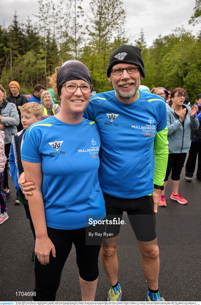 18 May 2019; Lisa Murrow and Brendan Connolly, both from Donegal during the Clonbur Woods parkrun in partnership with Vhi at Clonbur Woods, Clonbur, Co. Galway. Parkrun Ireland in partnership with Vhi, added a new parkrun at Clonbur Woods on Saturday, 18th May, with the introduction of the Clonbur Woods parkrun in Clonbur, Co. Galway. Parkruns take place over a 5km course weekly, are free to enter and are open to all ages and abilities, providing a fun and safe environment to enjoy exercise. To register for a parkrun near you visit www.parkrun.ie. Photo by Ray Ryan/Sportsfile