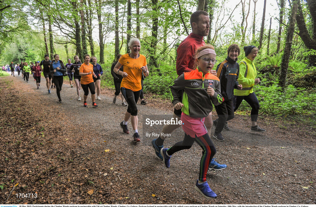 18 May 2019; Participants during the Clonbur Woods parkrun in partnership with Vhi at Clonbur Woods, Clonbur, Co. Galway. Parkrun Ireland in partnership with Vhi, added a new parkrun at Clonbur Woods on Saturday, 18th May, with the introduction of the Clonbur Woods parkrun in Clonbur, Co. Galway. Parkruns take place over a 5km course weekly, are free to enter and are open to all ages and abilities, providing a fun and safe environment to enjoy exercise. To register for a parkrun near you visit www.parkrun.ie. Photo by Ray Ryan/Sportsfile
