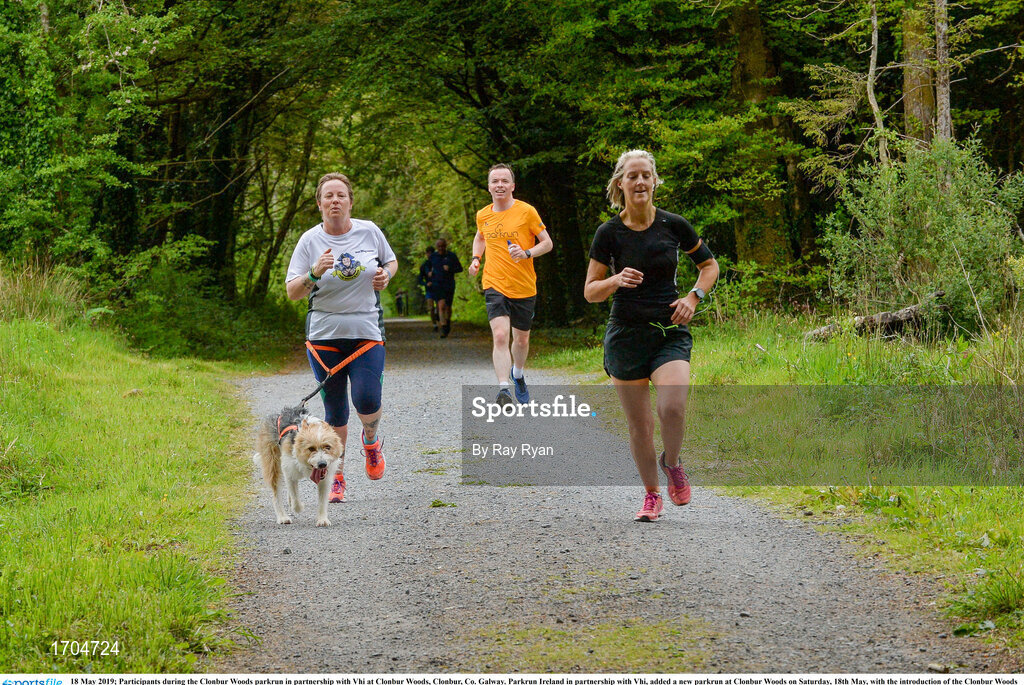 18 May 2019; Participants during the Clonbur Woods parkrun in partnership with Vhi at Clonbur Woods, Clonbur, Co. Galway. Parkrun Ireland in partnership with Vhi, added a new parkrun at Clonbur Woods on Saturday, 18th May, with the introduction of the Clonbur Woods parkrun in Clonbur, Co. Galway. Parkruns take place over a 5km course weekly, are free to enter and are open to all ages and abilities, providing a fun and safe environment to enjoy exercise. To register for a parkrun near you visit www.parkrun.ie. Photo by Ray Ryan/Sportsfile