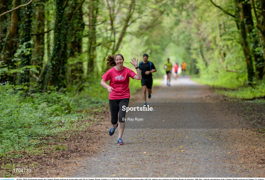 18 May 2019; Participants during the Clonbur Woods parkrun in partnership with Vhi at Clonbur Woods, Clonbur, Co. Galway. Parkrun Ireland in partnership with Vhi, added a new parkrun at Clonbur Woods on Saturday, 18th May, with the introduction of the Clonbur Woods parkrun in Clonbur, Co. Galway. Parkruns take place over a 5km course weekly, are free to enter and are open to all ages and abilities, providing a fun and safe environment to enjoy exercise. To register for a parkrun near you visit www.parkrun.ie. Photo by Ray Ryan/Sportsfile