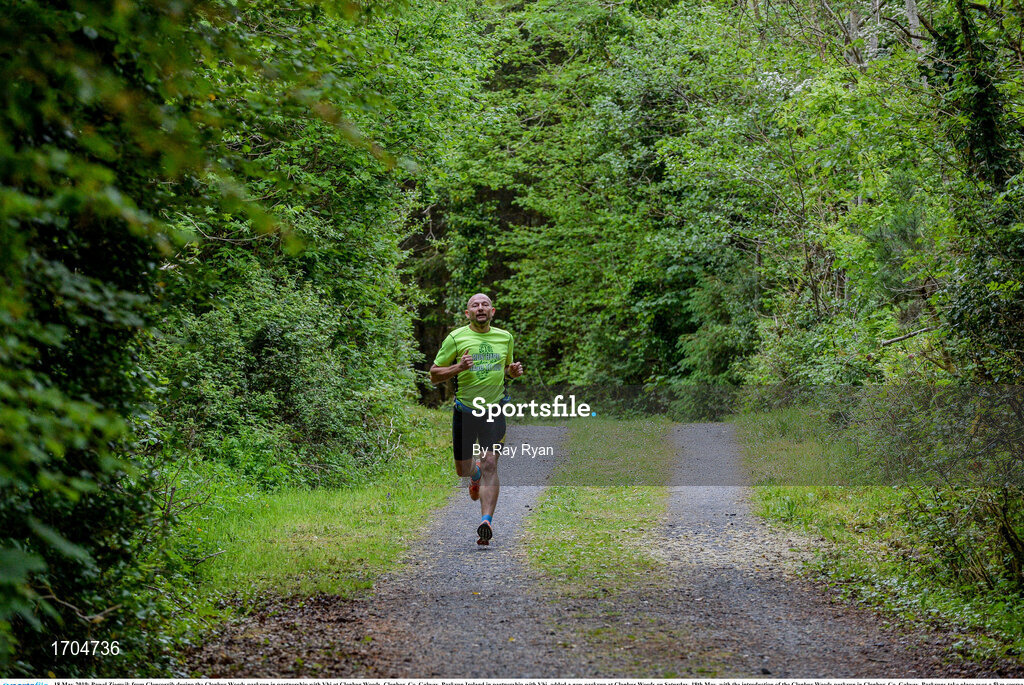 18 May 2019; Pawel Ziemvik from Glencorrib during the Clonbur Woods parkrun in partnership with Vhi at Clonbur Woods, Clonbur, Co. Galway. Parkrun Ireland in partnership with Vhi, added a new parkrun at Clonbur Woods on Saturday, 18th May, with the introduction of the Clonbur Woods parkrun in Clonbur, Co. Galway. Parkruns take place over a 5km course weekly, are free to enter and are open to all ages and abilities, providing a fun and safe environment to enjoy exercise. To register for a parkrun near you visit www.parkrun.ie. Photo by Ray Ryan/Sportsfile