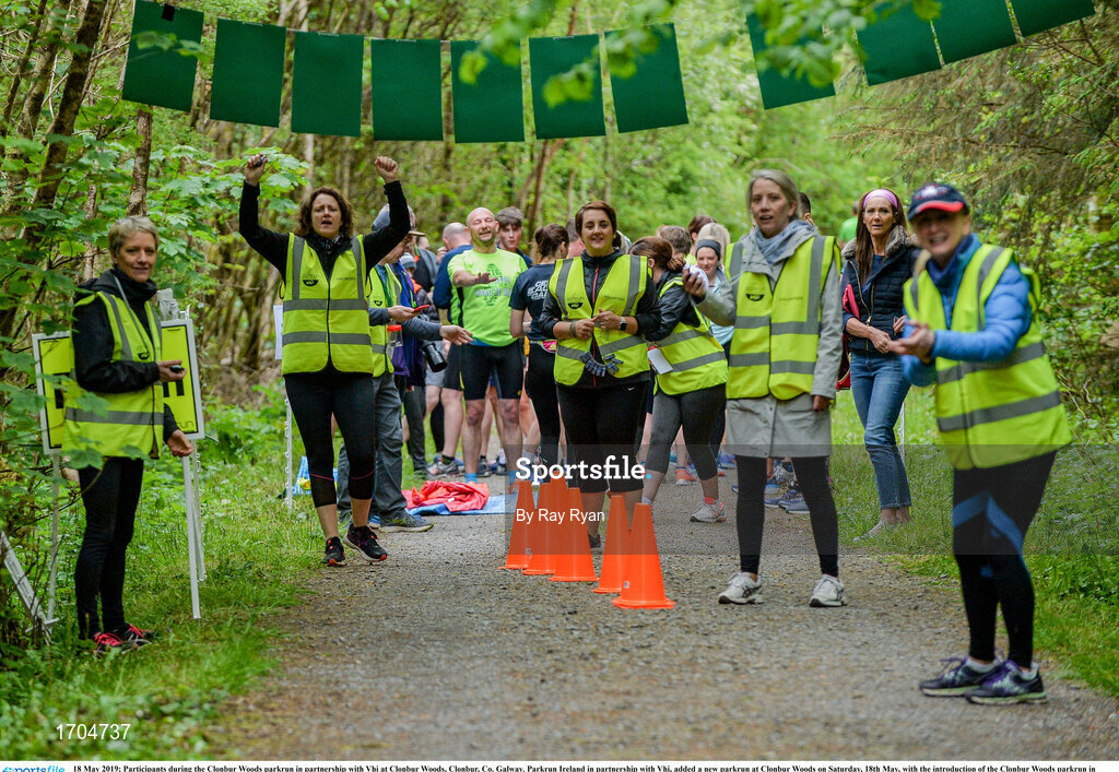 18 May 2019; Participants during the Clonbur Woods parkrun in partnership with Vhi at Clonbur Woods, Clonbur, Co. Galway. Parkrun Ireland in partnership with Vhi, added a new parkrun at Clonbur Woods on Saturday, 18th May, with the introduction of the Clonbur Woods parkrun in Clonbur, Co. Galway. Parkruns take place over a 5km course weekly, are free to enter and are open to all ages and abilities, providing a fun and safe environment to enjoy exercise. To register for a parkrun near you visit www.parkrun.ie. Photo by Ray Ryan/Sportsfile