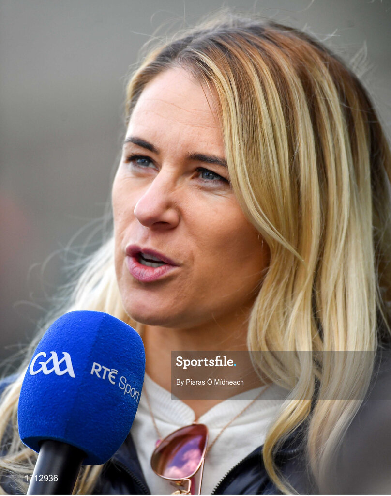 19 May 2019; Evanne Ní Chuilinn of RTÉ Sport at the Munster GAA Hurling Senior Championship Round 2 match between Limerick and Cork at the LIT Gaelic Grounds in Limerick. Photo by Piaras Ó Mídheach/Sportsfile