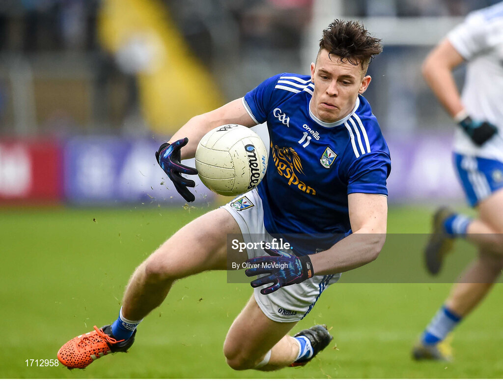 18 May 2019; Dara McVeety of Cavan during the Ulster GAA Football Senior Championship quarter-final match between Cavan and Monaghan at Kingspan Breffni in Cavan. Photo by Oliver McVeigh/Sportsfile