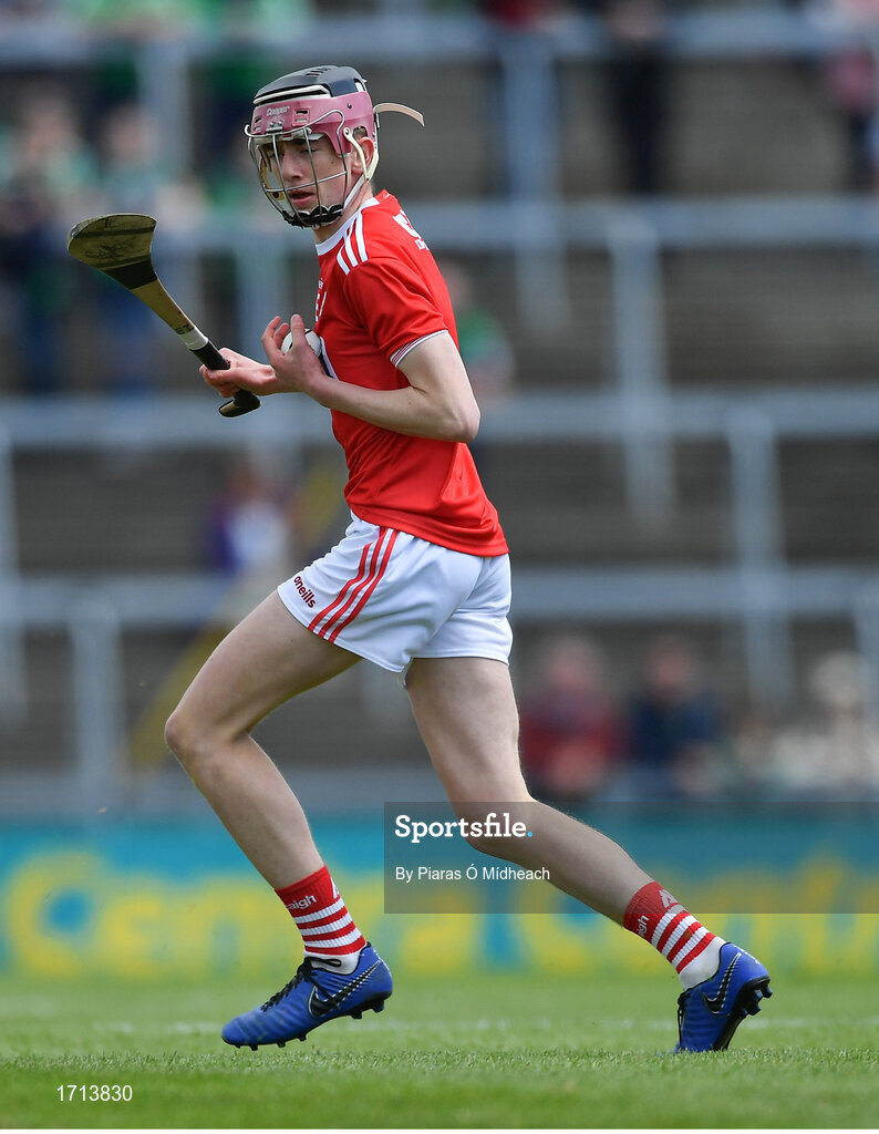 19 May 2019; Ethan Twomey of Cork during the Electric Ireland Munster Minor Hurling Championship match between Limerick and Cork at the LIT Gaelic Grounds in Limerick. Photo by Piaras Ó Mídheach/Sportsfile