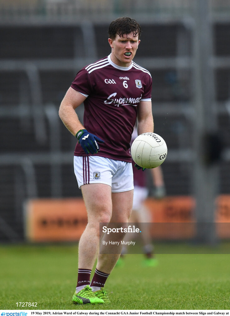 19 May 2019; Adrian Ward of Galway during the Connacht GAA Junior Football Championship match between Sligo and Galway at Markievicz Park in Sligo. Photo by Harry Murphy/Sportsfile