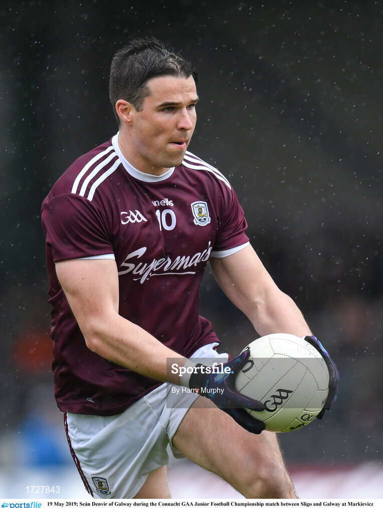 19 May 2019; Seán Denvir of Galway during the Connacht GAA Junior Football Championship match between Sligo and Galway at Markievicz Park in Sligo. Photo by Harry Murphy/Sportsfile
