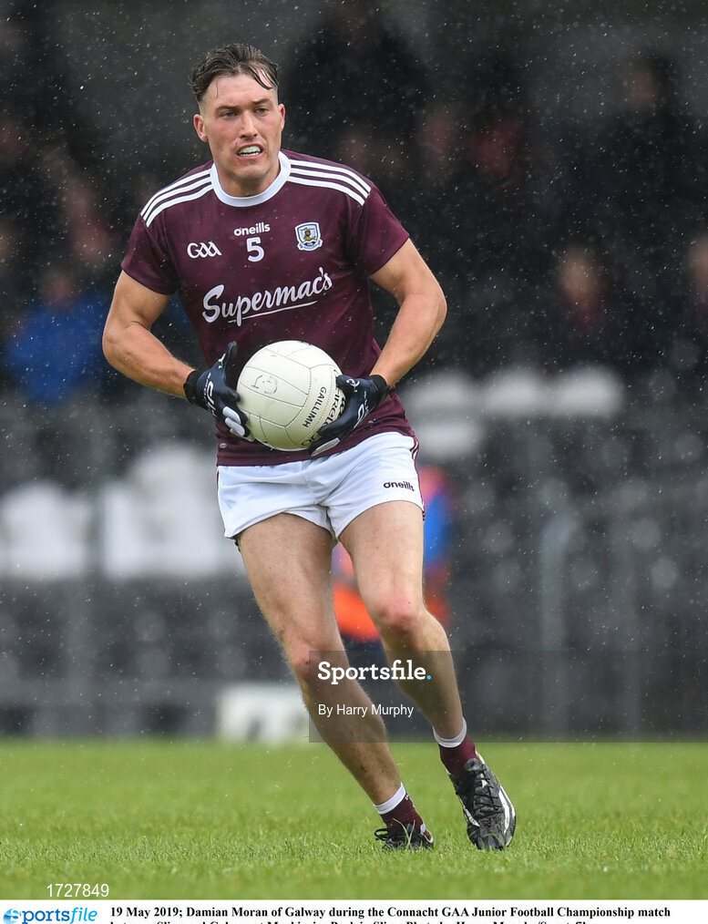 19 May 2019; Damian Moran of Galway during the Connacht GAA Junior Football Championship match between Sligo and Galway at Markievicz Park in Sligo. Photo by Harry Murphy/Sportsfile