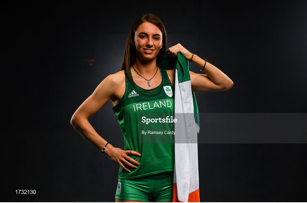 7 June 2019; Team Ireland athlete Kelly McGrory prepares for competition at the European Games in Minsk at the Sport Ireland Institute in Abbotstown, Dublin. Photo by Ramsey Cardy/Sportsfile