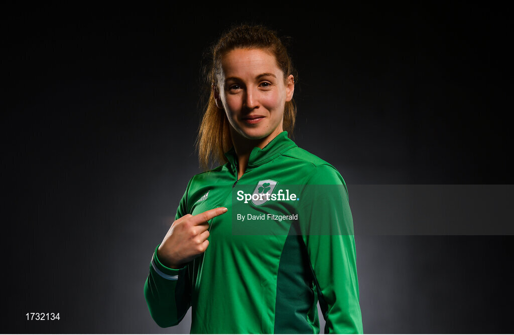 7 June 2019; Team Ireland badminton player Chloe Magee after being announced as the Ireland flagbearer at the European Games in Minsk, at the Sport Ireland Institute in Abbotstown, Dublin. Photo by David Fitzgerald/Sportsfile