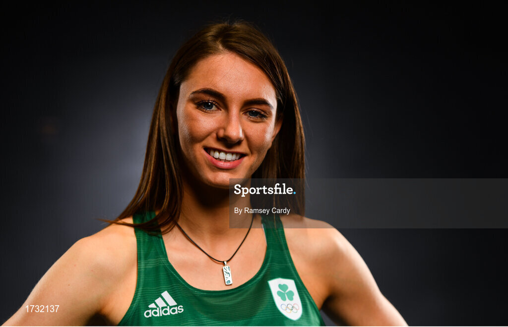 7 June 2019; Team Ireland athlete Kelly McGrory prepares for competition at the European Games in Minsk at the Sport Ireland Institute in Abbotstown, Dublin. Photo by Ramsey Cardy/Sportsfile