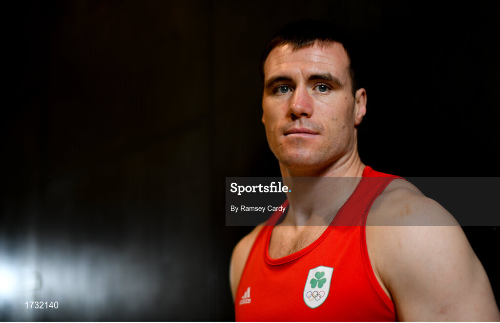 30 May 2019; Team Ireland boxer Dean Gardiner prepares for competition at the European Games in Minsk at the Sport Ireland Institute in Abbotstown, Dublin. Photo by Ramsey Cardy/Sportsfile
