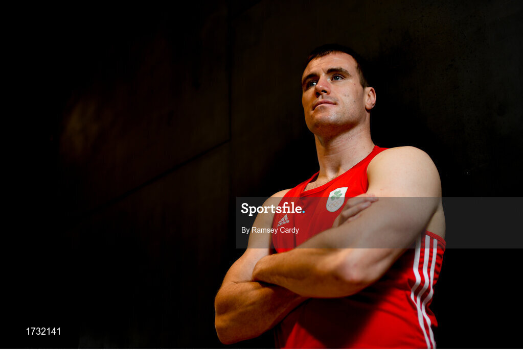 30 May 2019; Team Ireland boxer Dean Gardiner prepares for competition at the European Games in Minsk at the Sport Ireland Institute in Abbotstown, Dublin. Photo by Ramsey Cardy/Sportsfile