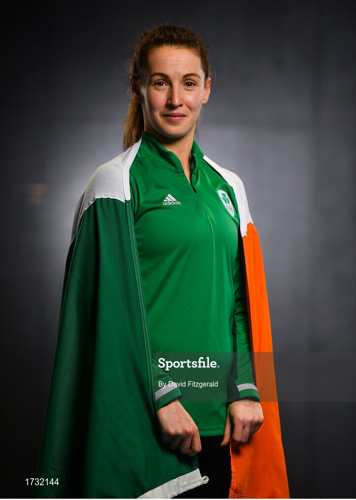 7 June 2019; Team Ireland badminton player Chloe Magee after being announced as the Ireland flagbearer at the European Games in Minsk, at the Sport Ireland Institute in Abbotstown, Dublin. Photo by David Fitzgerald/Sportsfile
