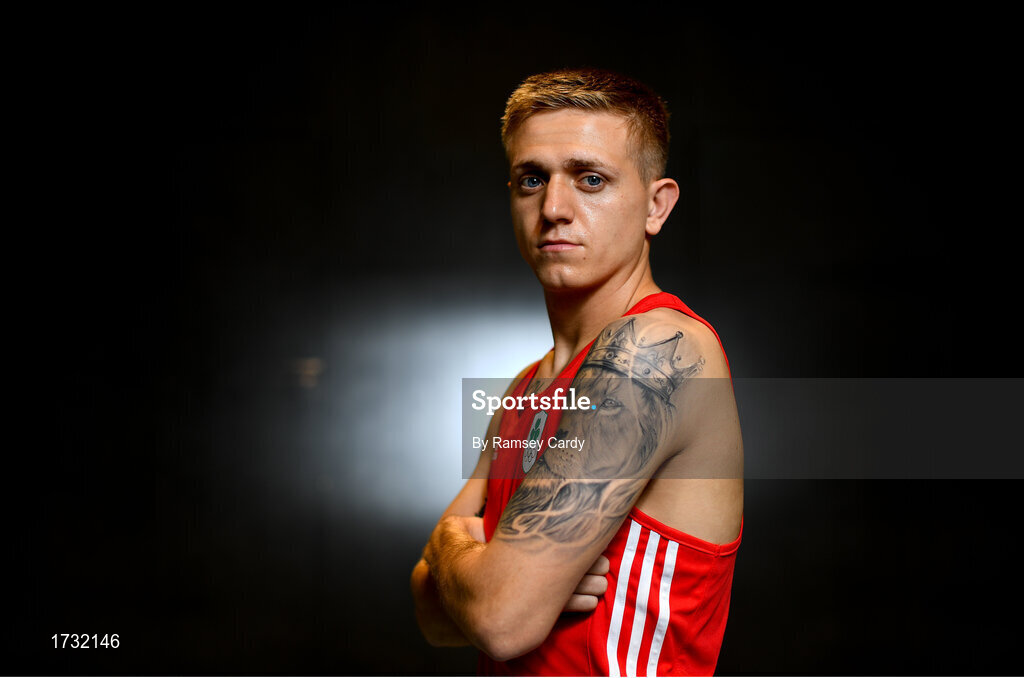 30 May 2019; Team Ireland boxer Kurt Walker prepares for competition at the European Games in Minsk at the Sport Ireland Institute in Abbotstown, Dublin. Photo by Ramsey Cardy/Sportsfile