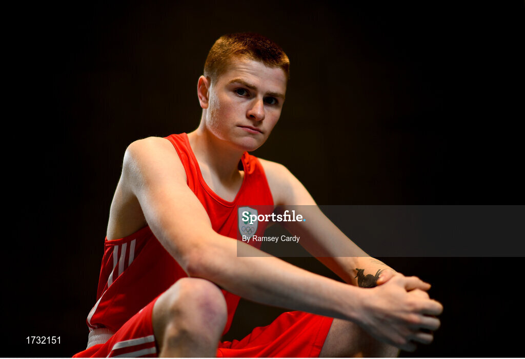 30 May 2019; Team Ireland boxer Regan Daly prepares for competition at the European Games in Minsk at the Sport Ireland Institute in Abbotstown, Dublin. Photo by Ramsey Cardy/Sportsfile