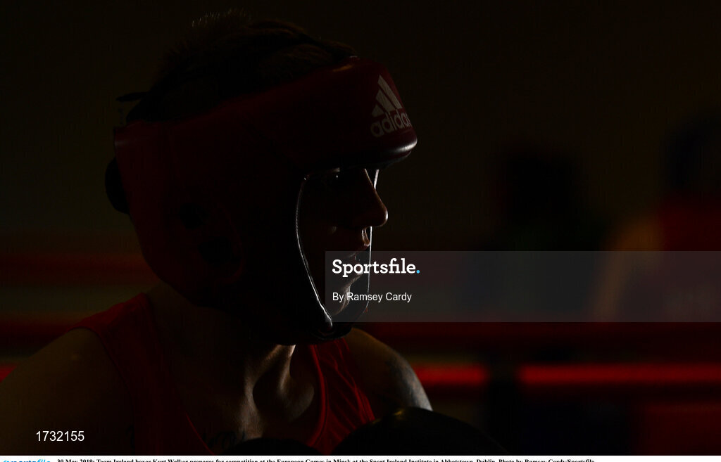 30 May 2019; Team Ireland boxer Kurt Walker prepares for competition at the European Games in Minsk at the Sport Ireland Institute in Abbotstown, Dublin. Photo by Ramsey Cardy/Sportsfile