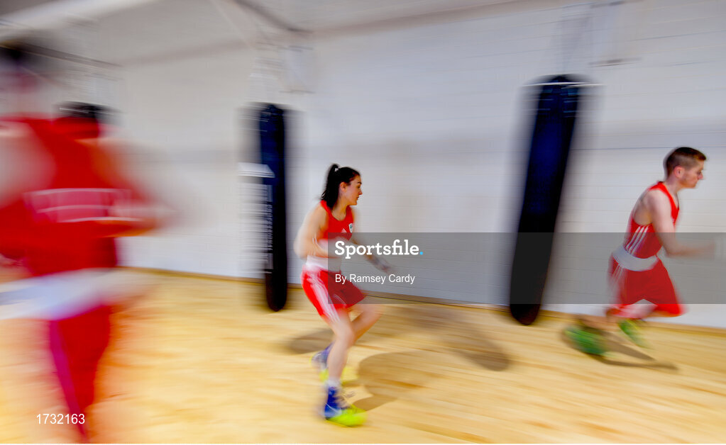 30 May 2019; Team Ireland boxer Kellie Harrington prepares for competition at the European Games in Minsk at the Sport Ireland Institute in Abbotstown, Dublin. Photo by Ramsey Cardy/Sportsfile