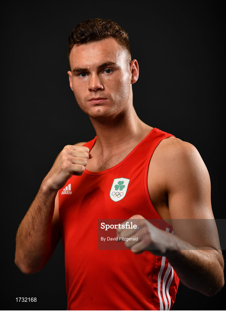 30 May 2019; Team Ireland boxer Michael Nevin prepares for competition at the European Games in Minsk at the Sport Ireland Institute in Abbotstown, Dublin. Photo by David Fitzgerald/Sportsfile
