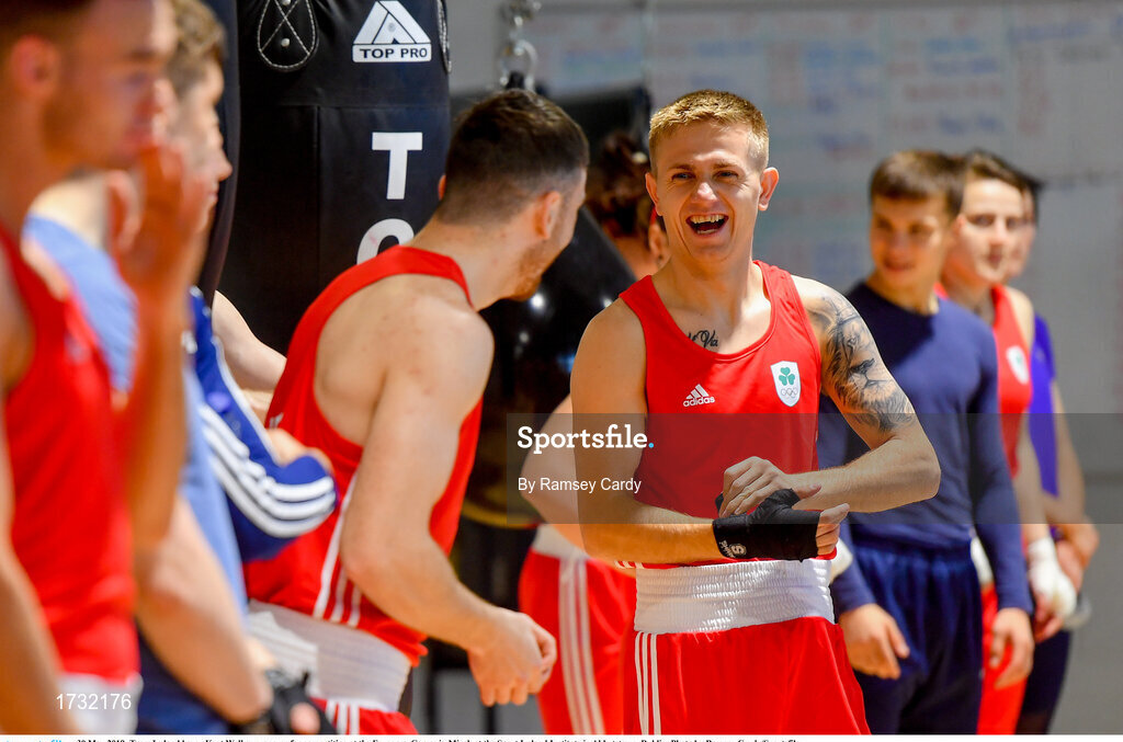 30 May 2019; Team Ireland boxer Kurt Walker prepares for competition at the European Games in Minsk at the Sport Ireland Institute in Abbotstown, Dublin. Photo by Ramsey Cardy/Sportsfile