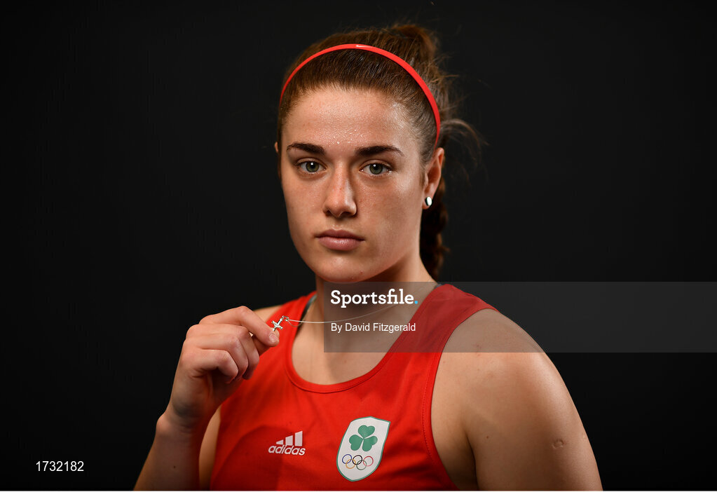 30 May 2019; Team Ireland boxer Grainne Walsh prepares for competition at the European Games in Minsk at the Sport Ireland Institute in Abbotstown, Dublin. Photo by David Fitzgerald/Sportsfile