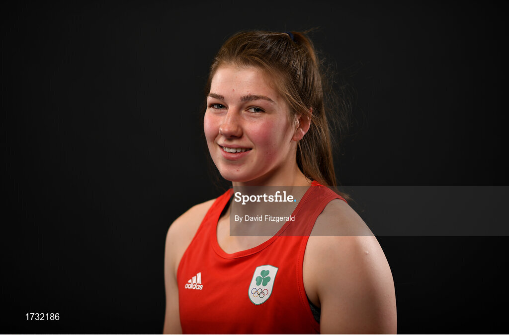 30 May 2019; Team Ireland boxer Aoife O'Rourke prepares for competition at the European Games in Minsk at the Sport Ireland Institute in Abbotstown, Dublin. Photo by David Fitzgerald/Sportsfile