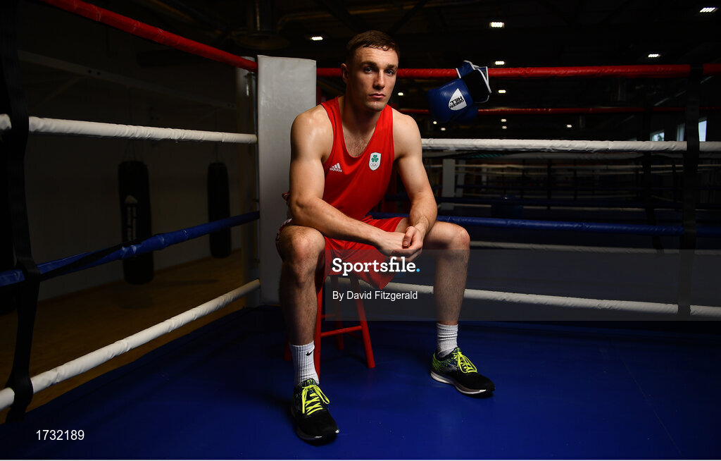 30 May 2019; Team Ireland boxer Tony Browne prepares for competition at the European Games in Minsk at the Sport Ireland Institute in Abbotstown, Dublin. Photo by David Fitzgerald/Sportsfile