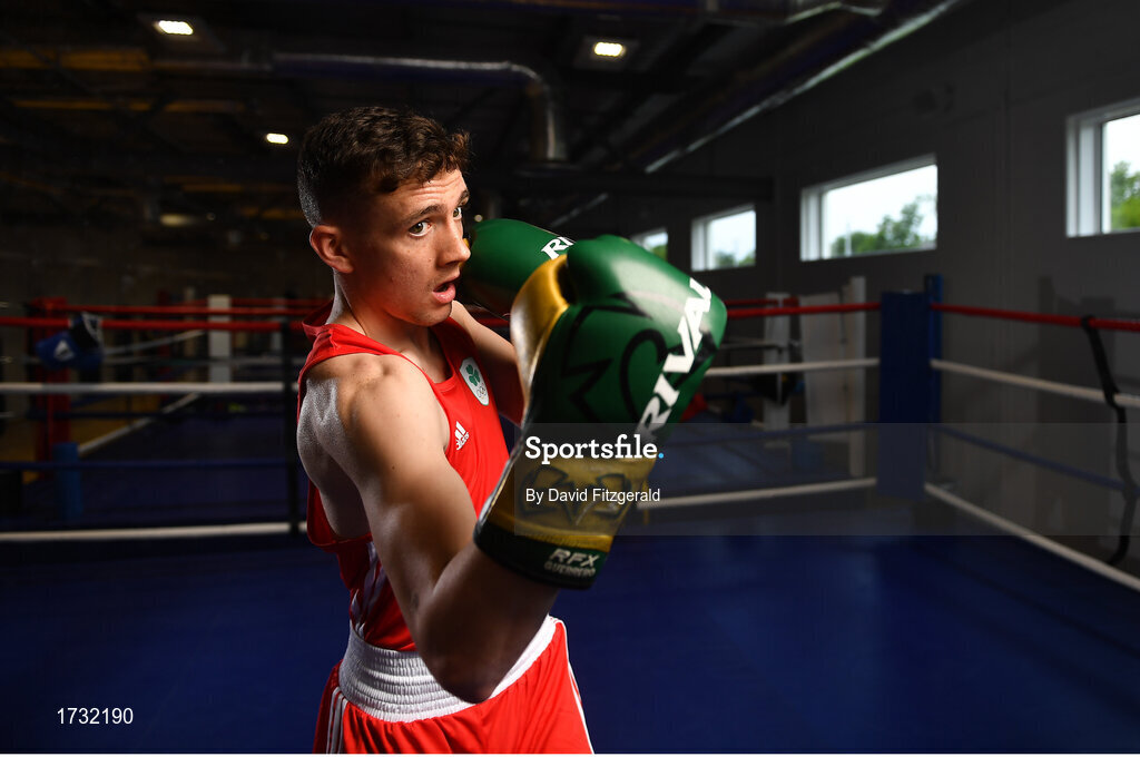 30 May 2019; Team Ireland boxer Brendan Irvine prepares for competition at the European Games in Minsk at the Sport Ireland Institute in Abbotstown, Dublin. Photo by David Fitzgerald/Sportsfile