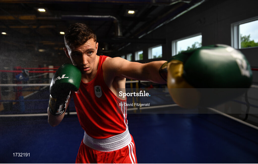 30 May 2019; Team Ireland boxer Brendan Irvine prepares for competition at the European Games in Minsk at the Sport Ireland Institute in Abbotstown, Dublin. Photo by David Fitzgerald/Sportsfile
