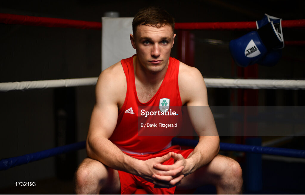 30 May 2019; Team Ireland boxer Tony Browne prepares for competition at the European Games in Minsk at the Sport Ireland Institute in Abbotstown, Dublin. Photo by David Fitzgerald/Sportsfile