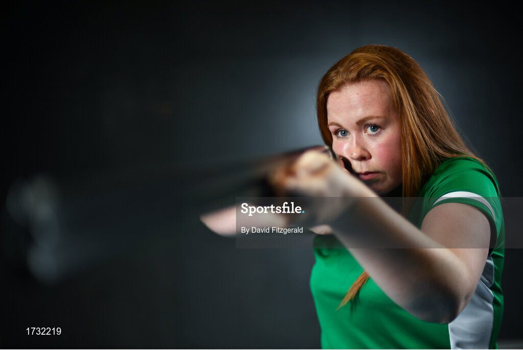 7 June 2019; Team Ireland shooter Aoife Gormally prepares for competition at the European Games in Minsk, at Sport Ireland Institute in Abbotstown, Dublin. Photo by David Fitzgerald/Sportsfile