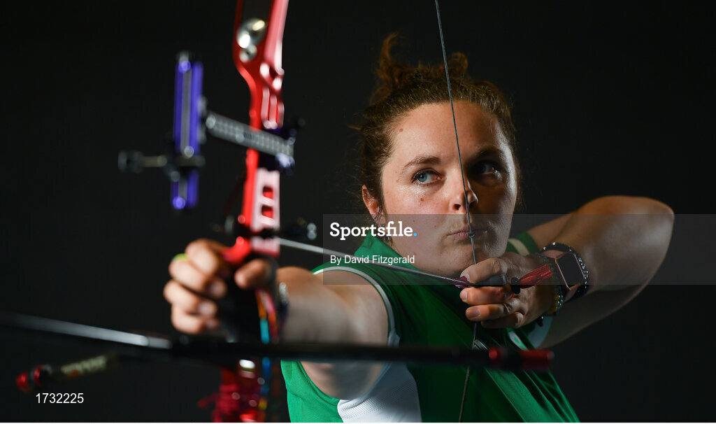 7 June 2019; Team Ireland archer Maeve Reidy prepares for competition at the European Games in Minsk, at Sport Ireland Institute in Abbotstown, Dublin. Photo by David Fitzgerald/Sportsfile