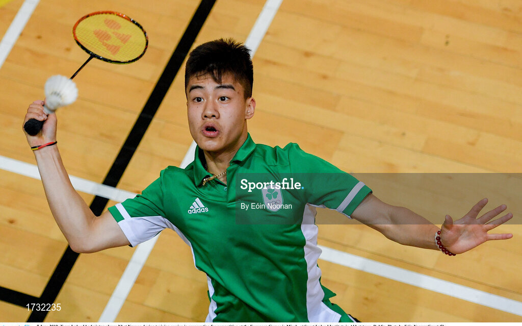 7 June 2019; Team Ireland badminton player Nhat Nguyen during training session in preparation for competition at the European Games in Minsk, at Sport Ireland Institute in Abbotstown, Dublin. Photo by Eóin Noonan/Sportsfile