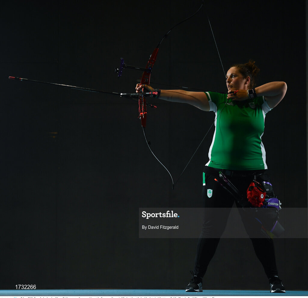 7 June 2019; Team Ireland archer Maeve Reidy prepares for competition at the European Games in Minsk, at Sport Ireland Institute in Abbotstown, Dublin. Photo by David Fitzgerald/Sportsfile