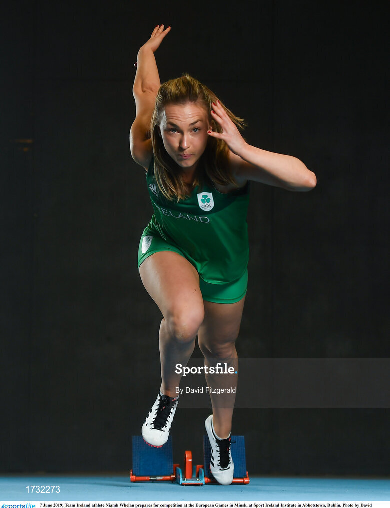 7 June 2019; Team Ireland athlete Niamh Whelan prepares for competition at the European Games in Minsk, at Sport Ireland Institute in Abbotstown, Dublin. Photo by David Fitzgerald/Sportsfile