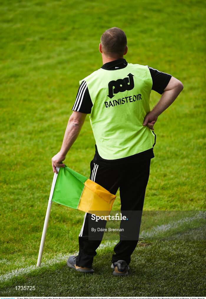 22 June 2019; Clare manager Colm Collins during the GAA Football All-Ireland Senior Championship Round 2 match between Leitrim and Clare at Avantcard Páirc Seán Mac Diarmada in Carrick-on-Shannon, Leitrim. Photo by Daire Brennan/Sportsfile