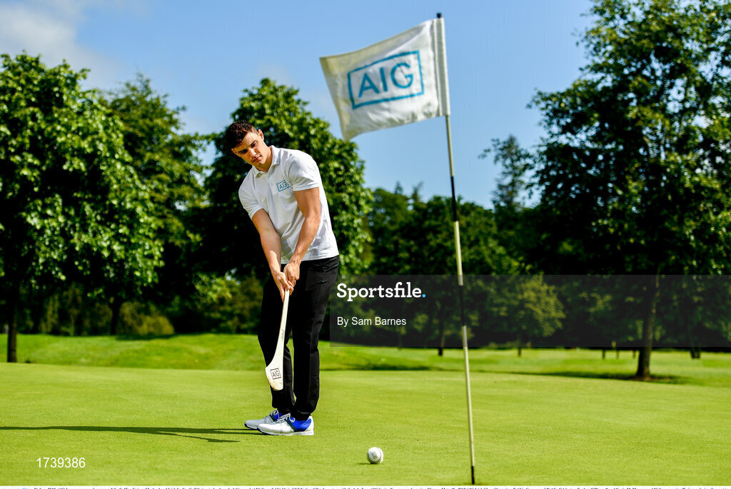 26 June 2019; AIG Insurance, proud sponsor of the Golfing Union of Ireland and Irish Ladies Golf Union, today launched this year’s AIG Cups & Shields in GUI National Headquarters with the help from AIG Senior Foursomes champion, Eleanor Metcalfe, 2018 AIG Irish Close Champion, Robbie Cannon and Dublin GAA stars Eoghan O’Donnell and Kevin McManamon. AIG Insurance is offering exclusive discount to GUI and ILGU members. For a quote, go to www.aig.ie/golfer or call 1890 405 405 and see how much you could save! Pictured at the AIG Insurance GUI & ILGU Cups & Shields Launch at Carton House in Maynooth is Eoghan O’Donnell of Dublin. Photo by Sam Barnes/Sportsfile
