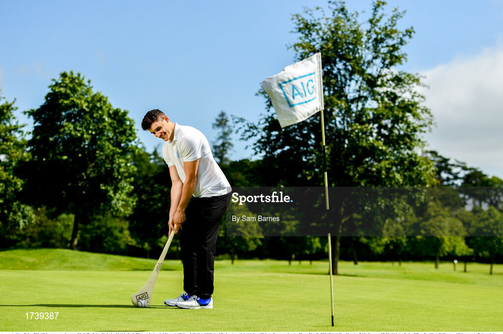26 June 2019; AIG Insurance, proud sponsor of the Golfing Union of Ireland and Irish Ladies Golf Union, today launched this year’s AIG Cups & Shields in GUI National Headquarters with the help from AIG Senior Foursomes champion, Eleanor Metcalfe, 2018 AIG Irish Close Champion, Robbie Cannon and Dublin GAA stars Eoghan O’Donnell and Kevin McManamon. AIG Insurance is offering exclusive discount to GUI and ILGU members. For a quote, go to www.aig.ie/golfer or call 1890 405 405 and see how much you could save! Pictured at the AIG Insurance GUI & ILGU Cups & Shields Launch at Carton House in Maynooth is Eoghan O’Donnell of Dublin. Photo by Sam Barnes/Sportsfile
