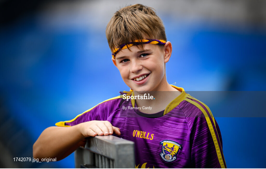30 June 2019; 12 yeare old Wexford supporter Craig Laffan ahead of the Leinster GAA Hurling Senior Championship Final match between Kilkenny and Wexford at Croke Park in Dublin. Photo by Ramsey Cardy/Sportsfile