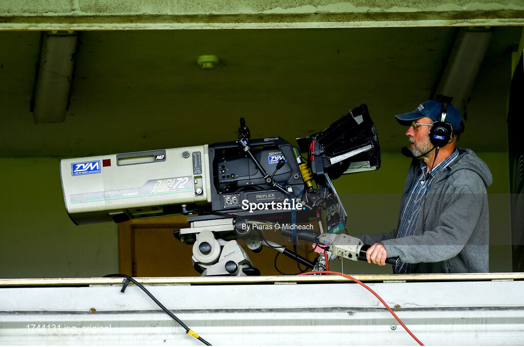 30 June 2019; A TV camera operator during the Munster GAA Hurling Senior Championship Final match between Limerick and Tipperary at LIT Gaelic Grounds in Limerick. Photo by Piaras Ó Mídheach/Sportsfile