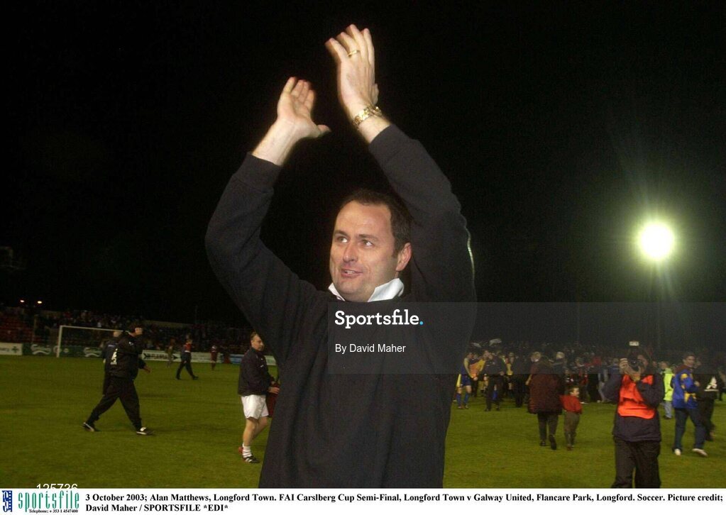 3 October 2003; Alan Mathews, Longford Town. FAI Carlsberg Cup Semi-Final, Longford Town v Galway United, Flancare Park, Longford. Soccer. Picture credit; David Maher / SPORTSFILE *EDI*
