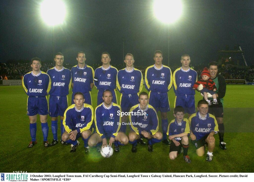 3 October 2003; Longford Town team. FAI Carlsberg Cup Semi-Final, Longford Town v Galway United, Flancare Park, Longford. Soccer. Picture credit; David Maher / SPORTSFILE *EDI*