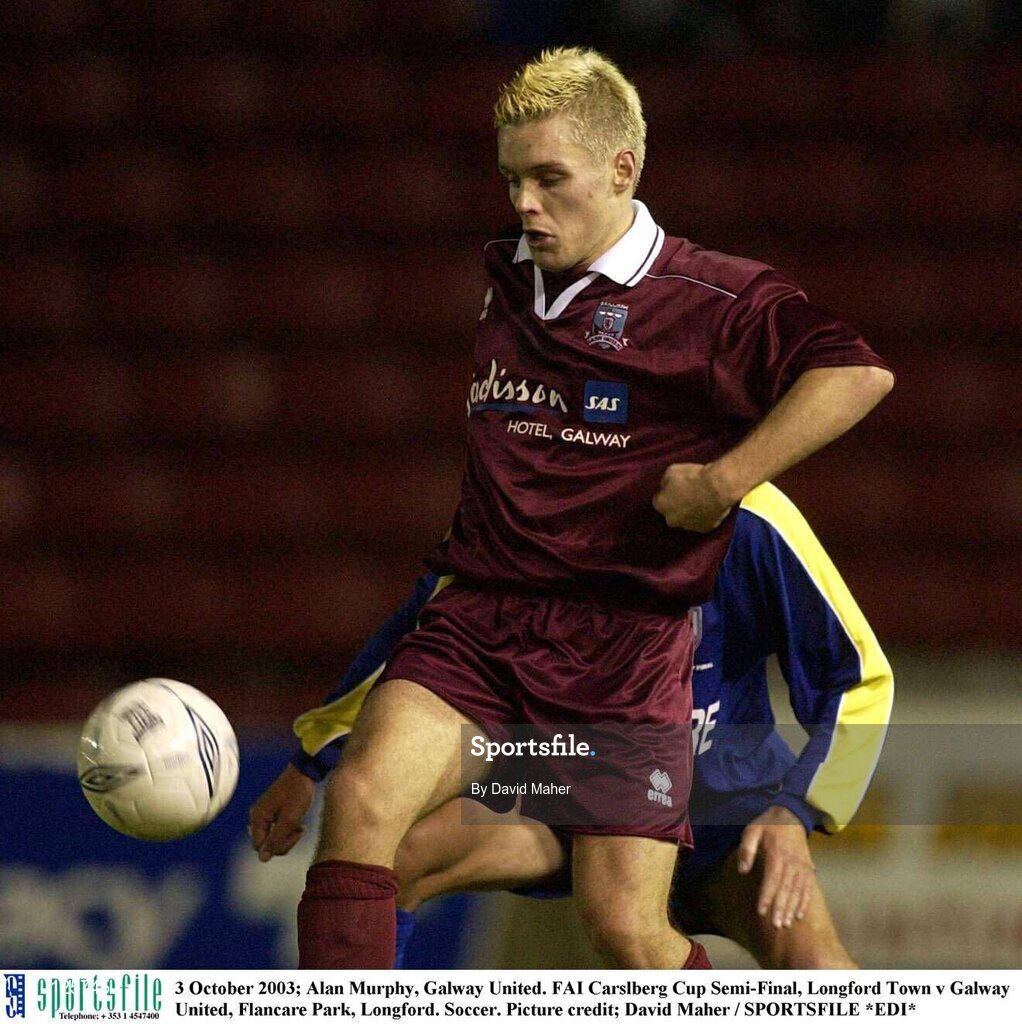 3 October 2003; Alan Murphy, Galway United. FAI Carlsberg Cup Semi-Final, Longford Town v Galway United, Flancare Park, Longford. Soccer. Picture credit; David Maher / SPORTSFILE *EDI*