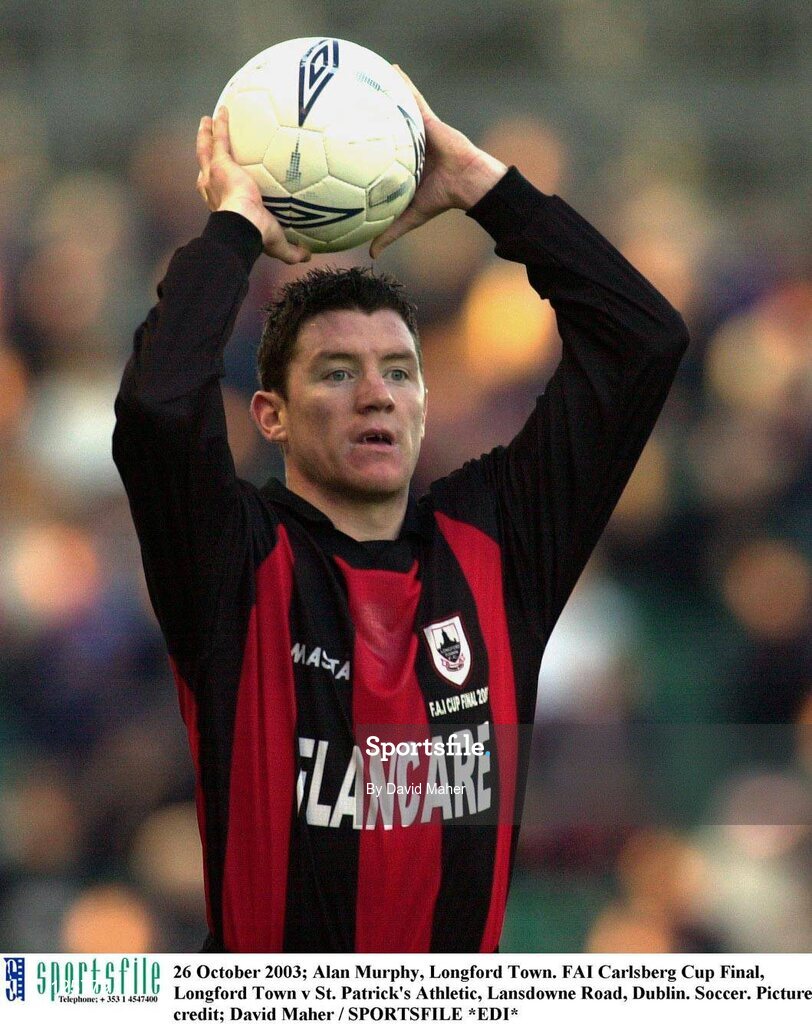 26 October 2003; Alan Murphy, Longford Town. FAI Carlsberg Cup Final, Longford Town v St. Patrick's Athletic, Lansdowne Road, Dublin. Soccer. Picture credit; David Maher / SPORTSFILE *EDI*