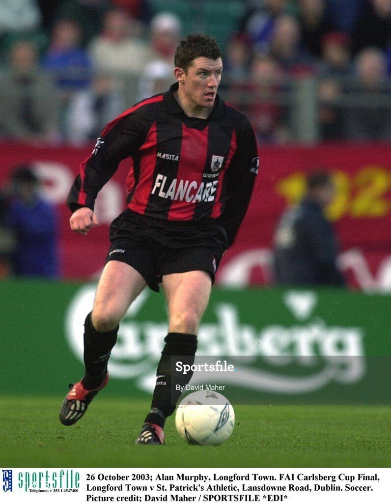 26 October 2003; Alan Murphy, Longford Town. FAI Carlsberg Cup Final, Longford Town v St. Patrick's Athletic, Lansdowne Road, Dublin. Soccer. Picture credit; David Maher / SPORTSFILE *EDI*