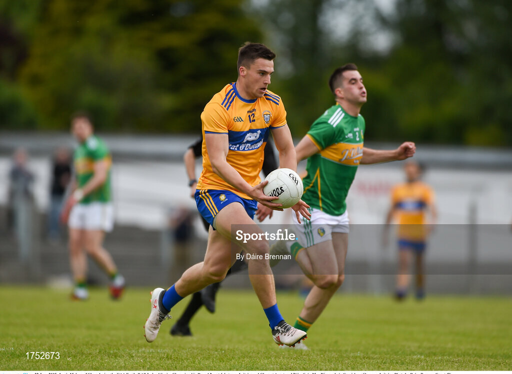 22 June 2019; Jamie Malone of Clare during the GAA Football All-Ireland Senior Championship Round 2 match between Leitrim and Clare at Avantcard Páirc Seán Mac Diarmada in Carrick-on-Shannon, Leitrim. Photo by Daire Brennan/Sportsfile